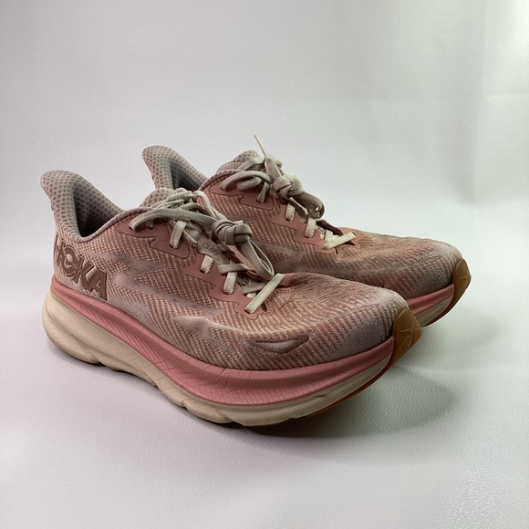 HOKA ONE ONE Clifton 9 Womens Shoes Size 9.5 Color: Sandstone/Cream main image 9